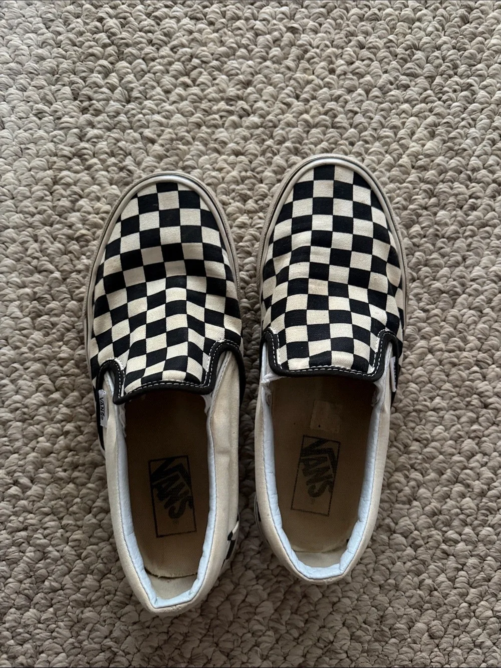 Vans Kids Checkerboard Slip-On Sneakers - Black & White